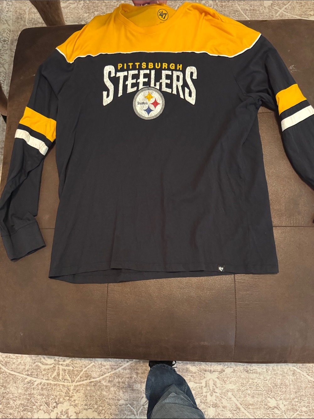 47 Brand Pittsburgh Steelers Long Sleeve Shirt - Black & Gold